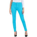 Jeans taille haute turquoise stretch Taille S look fashion pour femme 