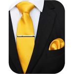 Cravates de mariage jaunes en satin Taille M classiques pour homme 