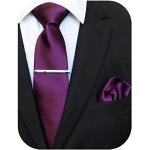 Pinces cravates violettes en satin Taille M look fashion pour homme 