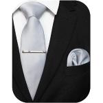 Cravates de mariage argentées à effet froissé Taille M look fashion pour homme 