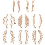 Boucles d'oreilles à clip roses en or rose en lot de 8 look fashion pour femme en promo 