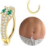 Bagues dorées en acier chirurgical à motif serpents fantaisies 14 carats look fashion pour femme 