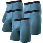 Boxers bleus à carreaux en coton respirants bio en lot de 3 Taille 4 XL plus size look Hip Hop pour homme 