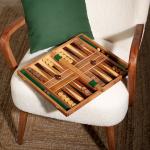 Jeu backgammon, bois 36x40,5 cm