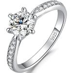 JewelryPalace 1ct Classique Moissanite Bague Taill
