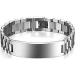 Bracelets pour le nouvel an JewelryWe argentés en acier fantaisie gravés look fashion 