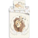Housses de couette beiges en coton à motif lions Le Roi Lion 140x200 cm pour enfant 