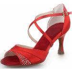 Sandales à talons rouges en daim à strass Pointure 42 look fashion pour femme 
