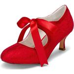 Escarpins de mariage rouges pour pieds larges Pointure 41 look fashion pour femme 