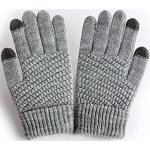 Gants d'hiver gris en velours en laine Tailles uniques look fashion pour homme 