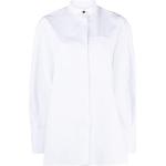 Chemises de créateur Jil Sander blanches col officier à manches longues pour femme en promo 