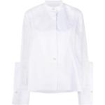 Chemises de créateur Jil Sander blanches col mao à manches longues pour femme 