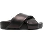 Sandales plates de créateur Jil Sander noires Pointure 39 pour femme en promo 