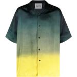 Chemises de créateur Jil Sander vertes en viscose imprimées à manches courtes Taille L pour homme en promo 