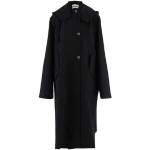 Manteaux en laine de créateur Jil Sander noirs en laine à capuche à manches longues Taille M pour femme 
