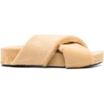 Sandales de créateur Jil Sander beiges nude en cuir de veau en cuir à bouts ouverts Pointure 40 pour femme en promo 