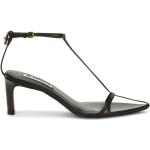 Sandales à talons de créateur Jil Sander noires en cuir de veau à talons aiguilles à bouts ouverts Pointure 40 look fashion pour femme 