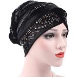 Turbans noirs en velours à strass Tailles uniques look fashion pour femme 