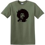 JIMI HENDRIX - T-shirt en coton épais style Che Guevara - Vert - XXL