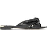 Sandales plates de créateur Jimmy Choo noires en cuir Nappa à bouts carrés Pointure 40,5 