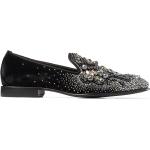 Chaussures de créateur Jimmy Choo noires en velours à perles en cuir à bouts ronds Pointure 41 