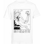 Jinbetee Fullmetal Alchemist T-Shirt Blanc À Manches Courtes pour Hommes