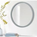 Miroirs muraux gris clair à effet vieilli en verre avec cadre diamètre 23 cm rustiques 