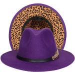 Chapeaux Fedora de mariage violets en cuir synthétique Tailles uniques look fashion pour homme 