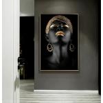 Tableaux sur toile noirs à motif Afrique modernes 