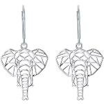 Boucles d'oreilles pour fêtes de Noël blanches en argent à motif éléphants en argent look fashion pour femme 
