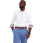 Chemises Joe Browns blanches à rayures imprimées à manches longues à double col Taille XL classiques pour homme 