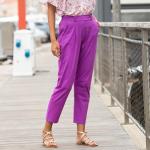 Pantalons chino violets en coton Taille XS W34 L36 pour femme en promo 