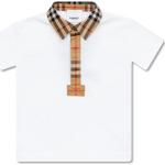 T-shirts à manches courtes de créateur Burberry blancs à carreaux enfant 