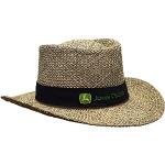 John Deere Brand Black Straw Hat With Neck Strap
