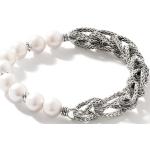 Bracelets de perles argentés en argent à perles classiques pour femme 