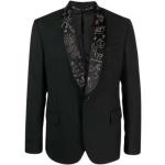Vestes de costume John Richmond noires en laine à paillettes Taille 3 XL pour homme 