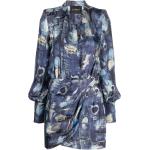Robes à imprimés John Richmond bleu marine en viscose à col en V Taille XL pour femme en promo 