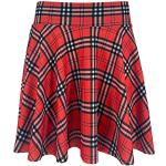 Jupes écossaises rouges midi Taille S look fashion pour femme 