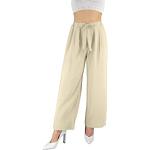 Pantalons large beiges en mousseline avec noeuds Taille XS look fashion pour femme 