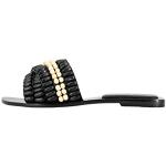 Sandales noires en cuir synthétique à perles en cuir Pointure 37 style ethnique pour femme 