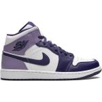 Baskets montantes Nike Air Jordan 1 violettes en cuir à bouts ronds look casual pour femme 