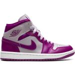 Baskets montantes Nike Air Jordan 1 violettes en cuir à bouts ronds look casual pour femme 