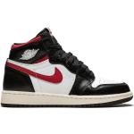 Chaussures montantes Nike Air Jordan 1 noires en caoutchouc à bouts ronds pour garçon 