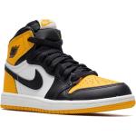 Chaussures Nike Air Jordan 1 jaunes en cuir en cuir à bouts ronds pour garçon 