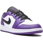 Chaussures Nike Air Jordan 1 violettes en cuir en cuir à bouts ronds pour femme 