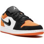 Baskets Nike Air Jordan 1 orange en cuir en cuir à bouts ronds pour femme 