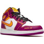 Chaussures Nike Air Jordan 1 Mid violettes en cuir en cuir à bouts ronds pour femme 
