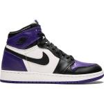Chaussures montantes Nike Air Jordan 1 violettes en caoutchouc pour femme 