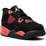 Chaussures Nike Air Jordan 4 Retro noires en caoutchouc en cuir à bouts ronds pour garçon 
