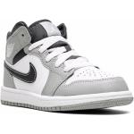 Chaussures Nike Air Jordan 1 Mid grises en caoutchouc en cuir à bouts ronds pour garçon 